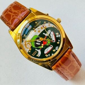 Vintage Armitron Marvin Martian Musical Men's Women's Gold Watch WORKS 2200/162